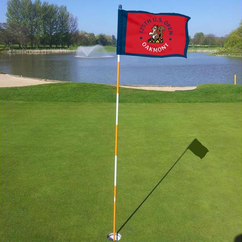 2BUT Oakmont Country Club Golf Pin PGA Flag Practic Putting Green Golf Flag For Backyard Garden Double-Sewn 600D Nylon Miniature Pin Flag Regulation Tube Flag(D 20"X13") - Image 4